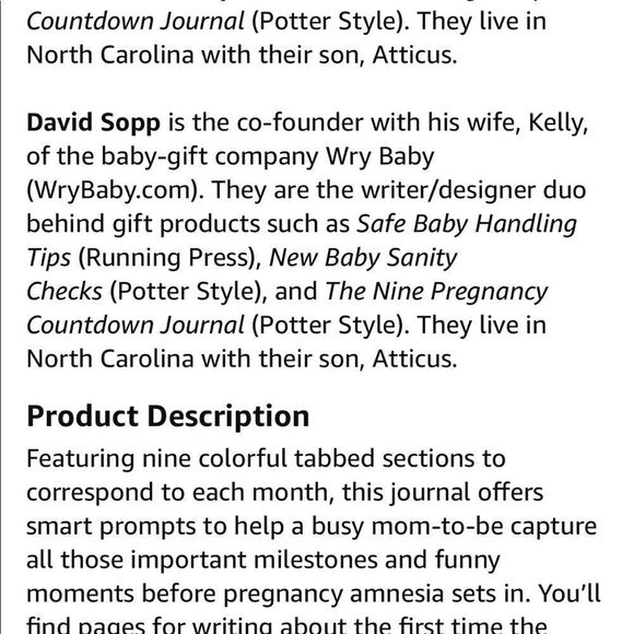 Pregnancy countdown Journal the Nine by Kelly sopp NWt health/wellness/diet book - Picture 6 of 9